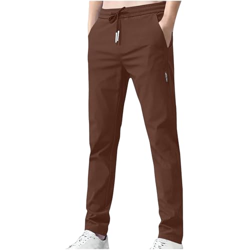 3PCS Men's Pockets Pants Solid Color Casual Long Trousers Drawstring Elastic Waist Pants Work Office Daily Trouser4