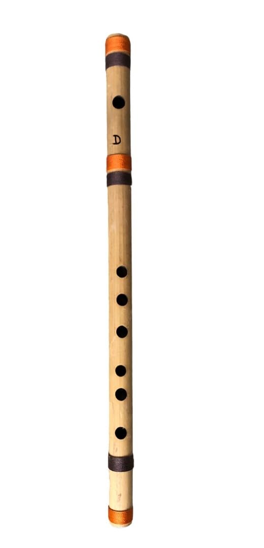 Flauta de madera hecha a mano de bambú instrumento musical indio Bansuri escala D mundo asiático nepalés