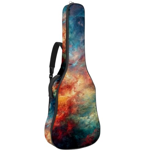 Sac de guitare étanche pour modèles 40 à 42 pouces avec housse rembourrée galaxie rouge