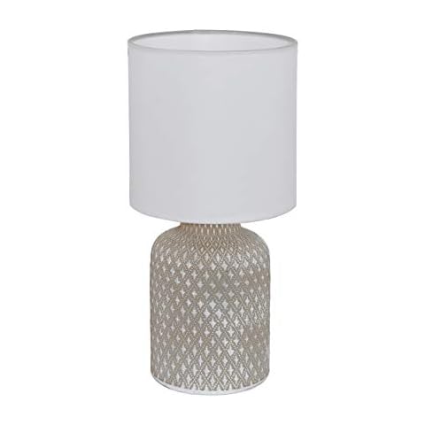 EGLO Tischlampe Bellariva, Tischleuchte, Nachttischlampe aus Keramik in Grau Cover