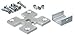 C.R. LAURENCE D1990A4W CRL Satin Anodized 2" x 2" 4-Way Partition Post Base Plate Kit