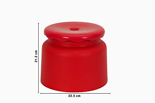 Image of All Time Plastics Frosty Bathroom Stool, Red, 2 Pcs Set