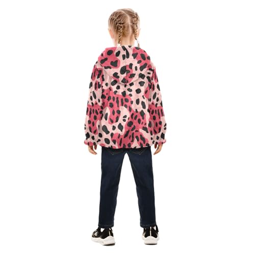 Red Black Spotted Print Girls Fleece Jacket Girls Fall Jacket Girl Coats Zip Up Hoodie Children Sherpa Warm Outerwear 2-10T4