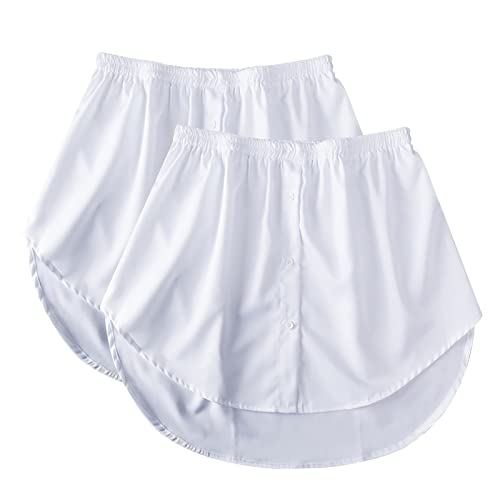 duaicnvow 2PC Extensores De Camisa Falsa Mujer Falda Falsa, Parte Superior Inferior Ajustable con Capas para Mujer,Camisa Falso Parte de Abajo, Media Longitud Top Falso