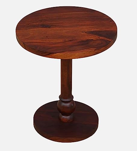Image of Cyprus Solid Wood END Table for Living Room |Living Room Furniture |Premium Round Side Table for Home & Kitchen|Honey, SHEESHAM Wood|Ideal for Home Decor