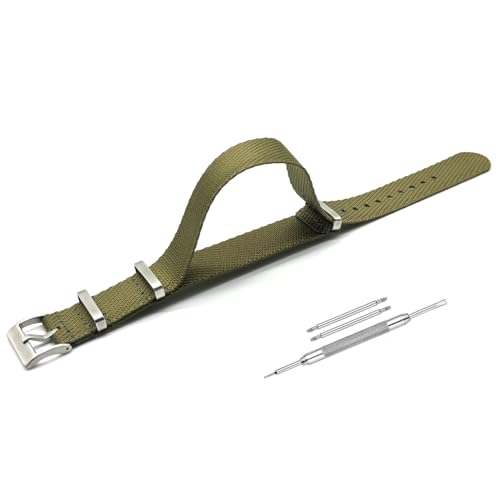 Image of Lineon 20mm & 22mm Stainless Steel 304 Buckle & loop Nylon Vintage Style NATO Watch Strap ONE WAY NATO Nylon STRAP Imported Quality With Pins and Pin Remover Tool (Include)