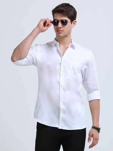 Image of Miraan Men's Satin Long Sleeve Casual Shirt (GASATIN)