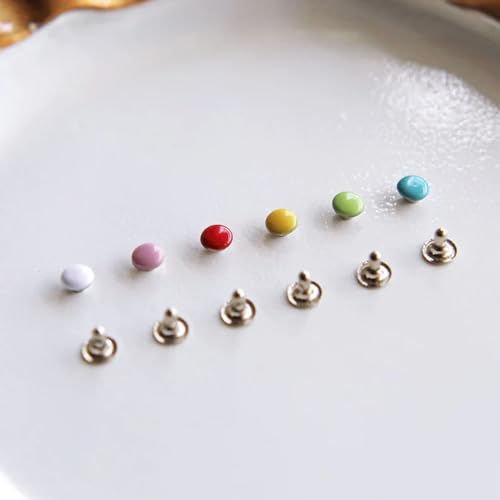 Peachcor 36-3LD 3Mm / 0.12 Inches Mini Rivet Studs, Double Cap Rivet Tubular, Mini Metal Studs thumb #2