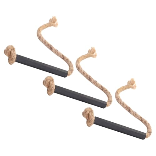 3 Pieces Fire Tinder Rope Tinder Fire Starter Rope Survival Wick Hemp Cord Tinder Waterproof Tinder Wick Rope with Metal Tube Sleeve for Fire Starting Camping Hiking Trekking(Black, 35cm)