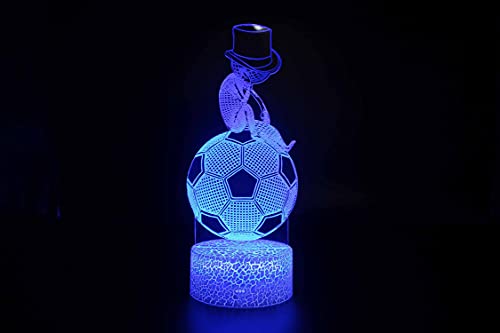 Lampe illusion 3D football 16 couleurs avec télécommande pour bureau