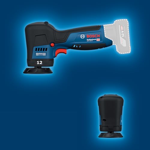 Bosch Professional 12V System Akku-Polierer GPX 12V-77 (inkl. montiertem 77 mm Klett-Stützteller, 77 mm Polier- und Scheuerschwamm)