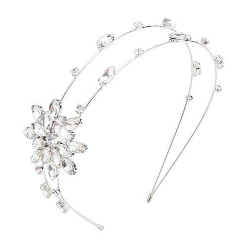 YISSION Christmas Rhinestone Snowflake Headband, Sparkly Crystal Hair Hoop for