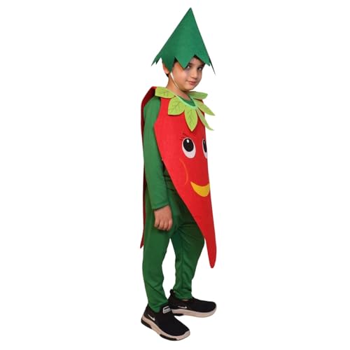Image of Kaku Fancy Dresses Fruit and Vegetable Costume Paper Cutout with Cap For Kids | Healthy Food Costume For Boys & Girls (Tracksuit Not Included)