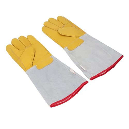 Marhynchus 40cm LN2 Protective Gloves, Cryogenic Leather Gloves for Liquid Nitrogen Dry Ice Cold Storage
