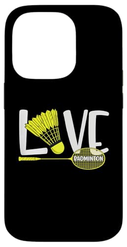 LOVE BADMINTON Cute Racket and Shuttlecock Sports Fan Player X}zP[X iPhone 14 Pro p
