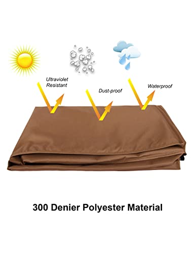 iBirdie Outdoor Waterproof and Weatherproof TV Cover for 60 to 65 inch Outside Flat Screen TV - Brown Cover Size 58''W x 37''H x 5.5''D - 3