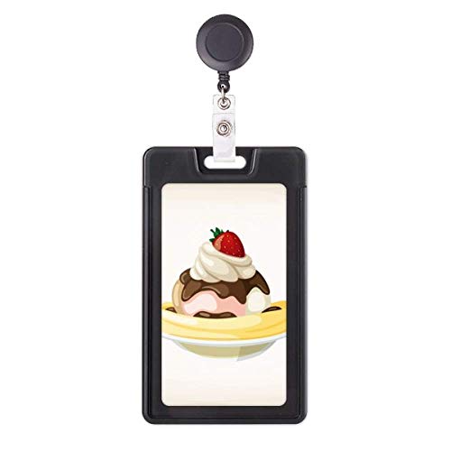 Porte-badge rétractable fraise banane avec clip rotatif et cordon extensible robuste