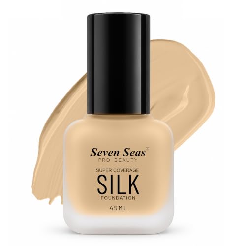 Image of Seven Seas Super Coverage Silk Foundation 45ml Matte Liquid Foundation for Women - Buildable Coverage, Lightweight Formula, Long Lasting Makeup, Silky Smooth Finish(Skin)