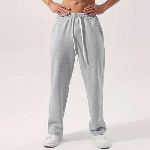 Men's Casual Pants Comfortable Lightweight Fleece Sweatpants with Woven Pocket and Leather Label for Sports3