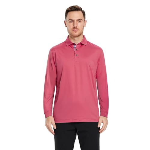 Image of Mens Polo Shirts Short and Long Sleeve Casual Solid Stylish Dry Fit Performance Designed Collared Golf Polo Shirts for Men
