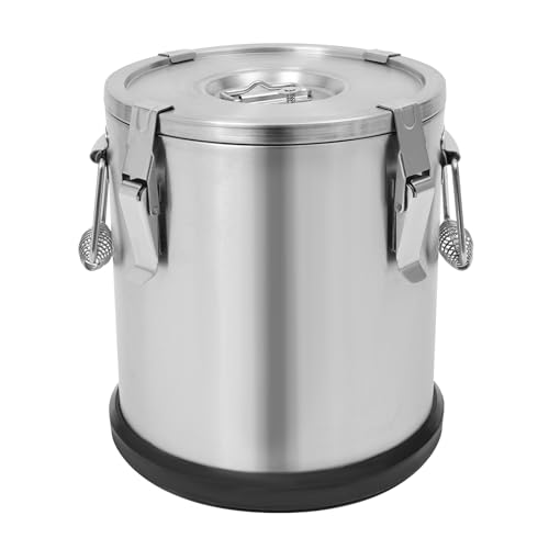 QIERF Jarra térmica de acero inoxidable de 12 litros – Jarra térmica grande con tapa para bebidas calientes y frías (café, leche, cacao) y alimentos (sopa) – Base extrafuerte y asa portátil