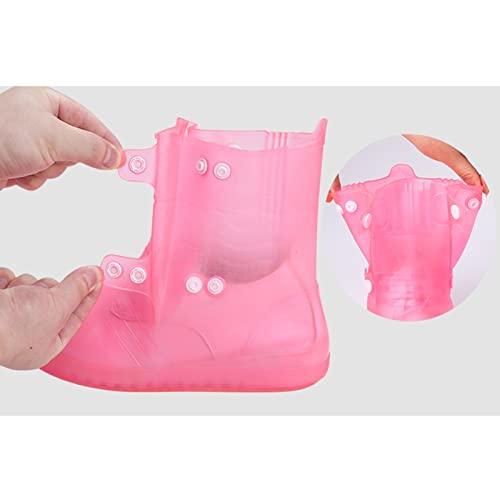 Cubrecalzado impermeable de silicona elástico alto con botones de doble fila, talla ajustable para proteger tus zapatos (Color: Azul, Talla: XXL) miniatura 5