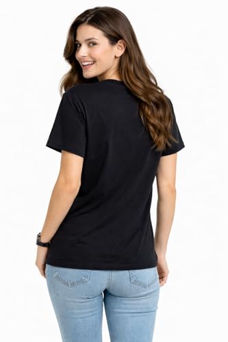 Image of Women Graphic Printed T-Shirt | Stylish Casual Half Sleeve Round Neck Cotton Tee | Trendy Printed Top for Girls & Women