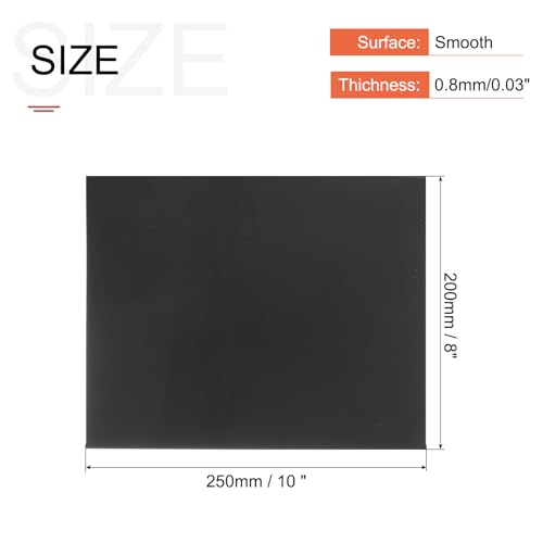 Image of MECCANIXITY Black ABS Plastic Sheet 10 x 8 x 0.03 Inch for Building Model, DIY Crafts, Panel, Pack of 1 Pcs