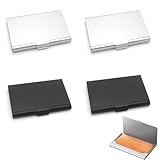 4 Stück Visitenkartenetui,Visitenkarten Etui,Metall Visitenkarten,Visitenkarten-Etuis,Superleichter Visitenkartenhalter,Visitenkarten Etuis,Pocket Metall Kartenetui Für Reisen Und Business