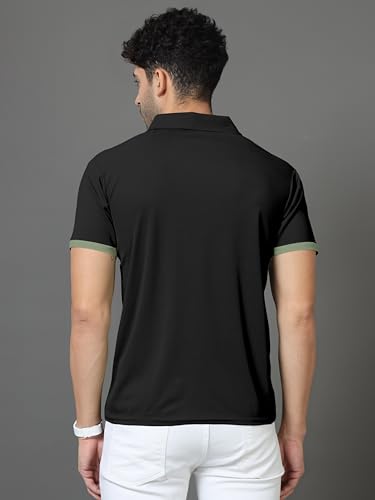 Image of Polo Neck Cotton Blend T-Shirt