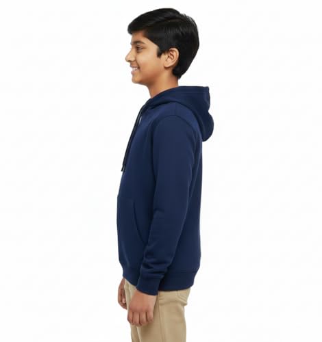 Image of Boy's Cotton Fleece Hooded Sweatshirt with Kangaroo Pocket
