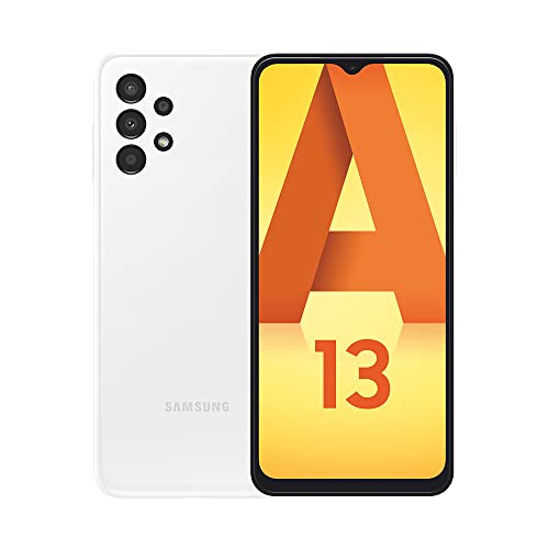 Samsung Galaxy A13, Téléphone Mobile 4G 64Go Blanc, Carte SIM Non Incluse, Smartphone Android, Version FR