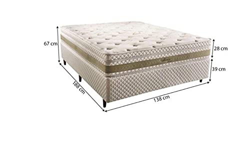 Cama Box Herval Casal Amore, 67x138x188 cm, Molas Ensacadas