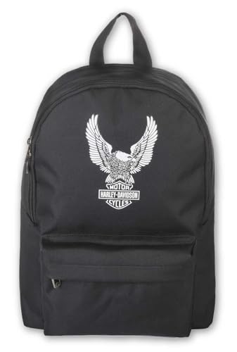 Harley-Davidson Mochila Eagle Rugged Graphic com alças acolchoadas ajustáveis - preta