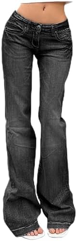 EMMIOL Women's Wide Leg Jeans Distress Adjustable Waist Denim Pants Vintage Y2K Trousers