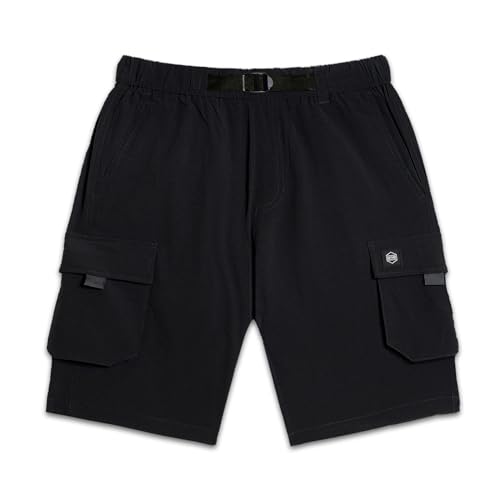 Kurze Herren Techno Cargo Shorts Schwarz
