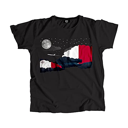 T-shirt Malta Night Clouds unisexe en coton pour un style urbain quotidien
