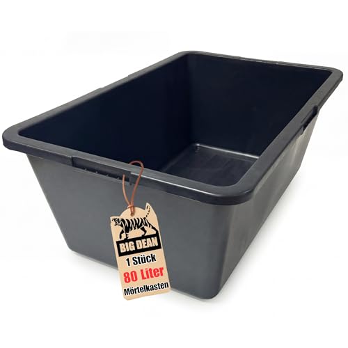 BigDean Mörtelwanne 80 Liter 78x47x30 cm Eckig Made in Europe Sehr Stabil Pflanztopf Miniteich