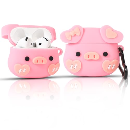 Custodia carina per AirPods di 4ª generazione, per auricolari wireless AirPods 4, custodia di ricarica in silicone cartoon XMBYGY antiurto protettiva cover per cuffie con moschettone per uomo donna