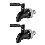 2 Stücks Edelstahl Getränkespender Zapfhahn, 304 Edelstahl Getränkespender Wasserhahn, Bierzapfhahn Wasserspender Ersatzzapfen, für Kalte und Heißes Getränk, Bierfass, Glas, Trinkbrunnen (16mm B-Stil)