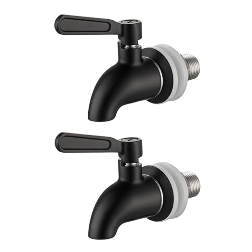 2 dispensadores de bebidas de acero inoxidable, grifo de acero inoxidable 304, dispensador de bebidas, grifo de cerveza, dispensador de agua, grifo de repuesto, para bebidas frías y calientes, barril