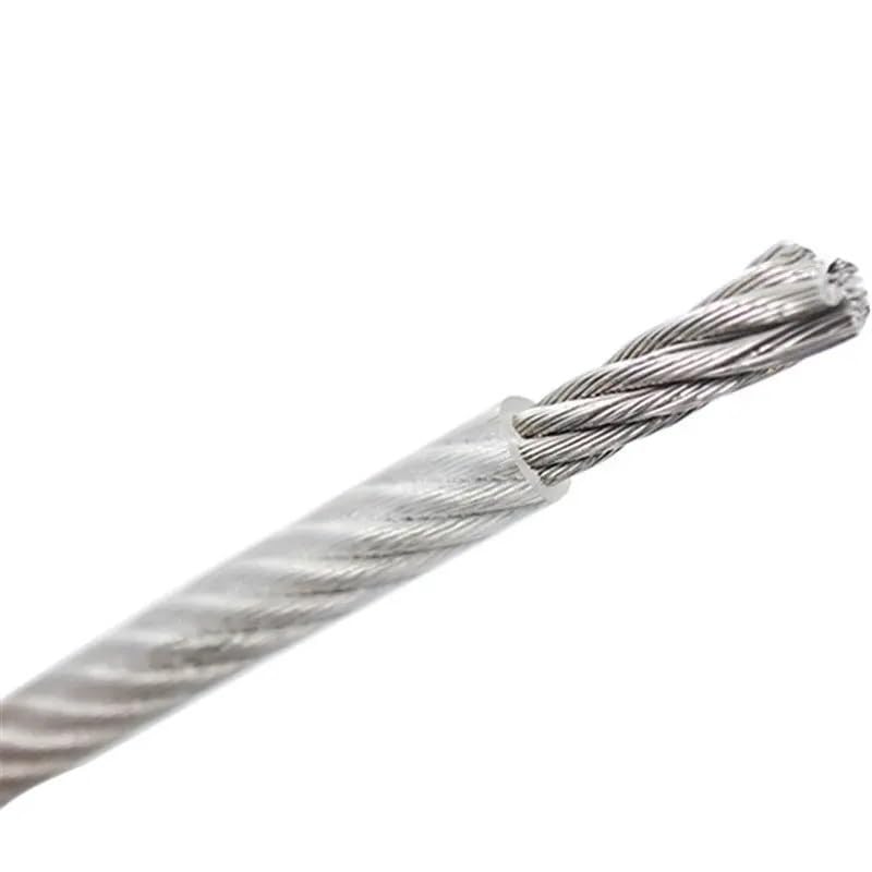 Fune metallica 24 in acciaio inox con occhielli, fune metallica con passanti, V4A AISI 316, diametro 4 mm, carico utile 160 kg, 10 m