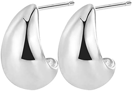 Tear Drop Stud Earring Chunky Gold Hoop Ball Earrings Statement Earrings for Teen Girls