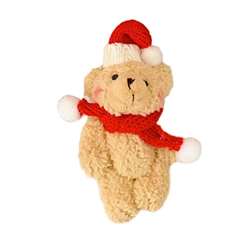 YHTG 5 peças de mini ursinho articulado, enfeite de Natal, pingente de pendurar na árvore de Natal,