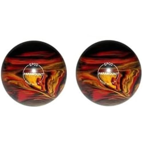 Bowlerstore Products EPCO Duckpin Bowling Balls- Marbleized - Black, Red & Yellow (4 7/8 inch- 3lbs. 8 oz) 2 Balls