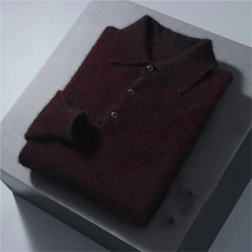 Men's Cashmere Long Sleeve Polo Sweater Fall Winter Solid Knit Pullover Warm Casual Comfortable Versatile Office Wear Top3