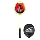 HUNDRED Powertek 200 PRO Graphite Strung Badminton Racket with Full Racket Cover (Neon Green) | For Intermediate Players | Weight: 95 grams | Maximum String Tension - 18-20lbs