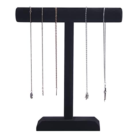 Pangkeep Necklace Holder,Black Velvet Jewelry Display Stand for Selling,13.8 Inches Tall Jewelry Holder. Cover
