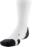 Under Armour Adult Team Crew Socks, 1-Pair, White/Black/Black, Large