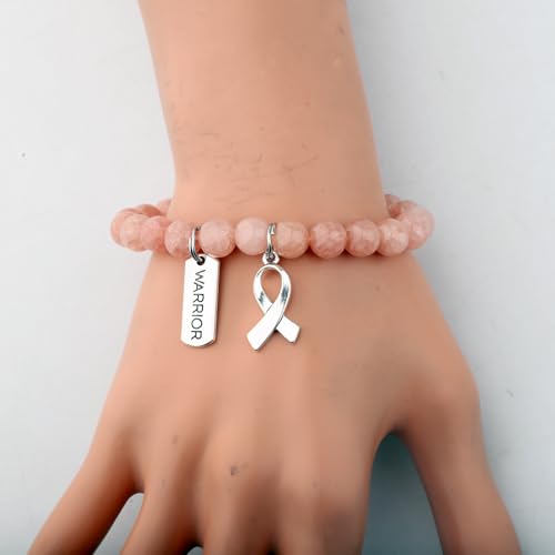 Gzrlyf Endometrial Cancer Awareness Bracelet Uterine Cancer Gift Cancer Survivor Warrior Support Jewelry Peach Ribbon Bracelet2
